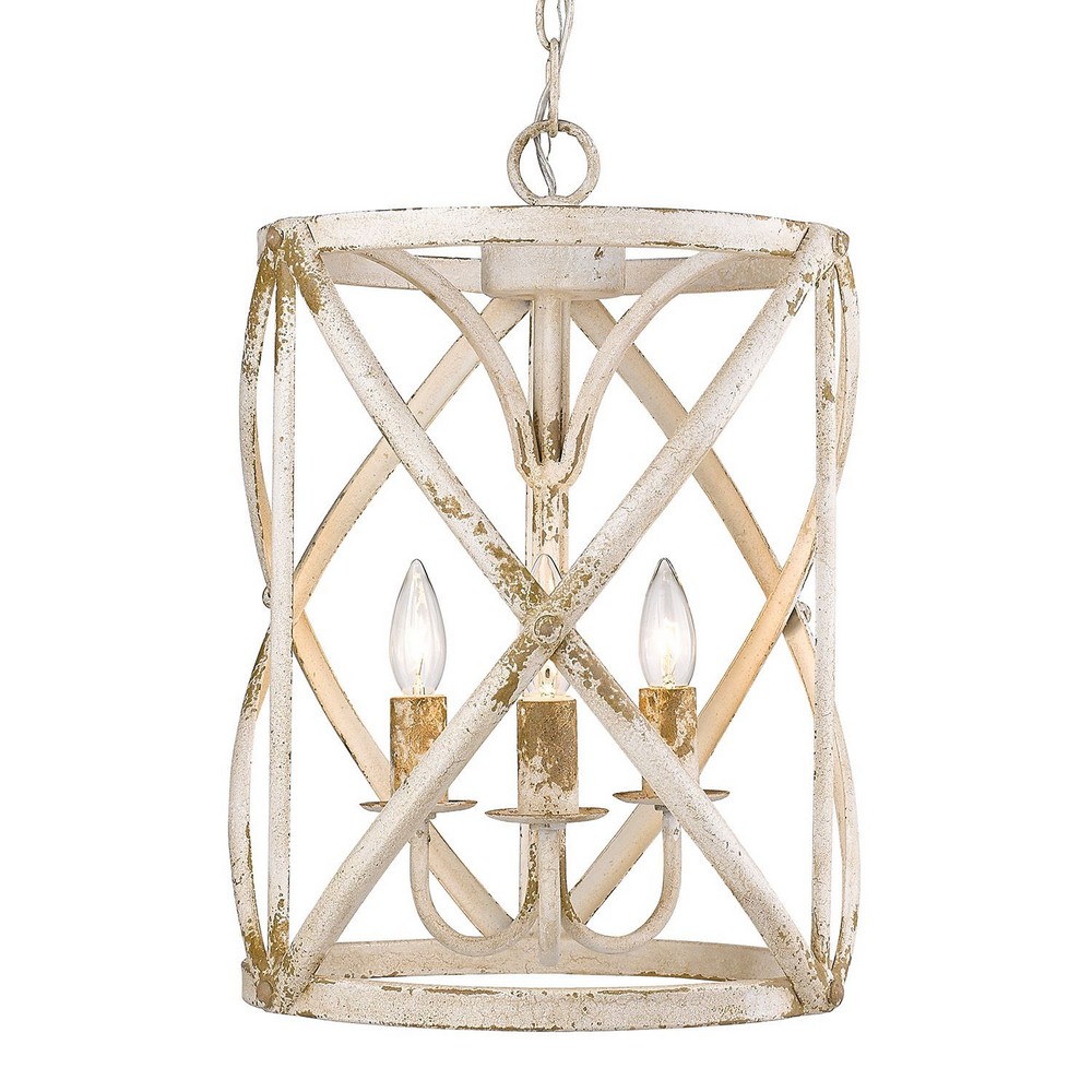 Golden Lighting-0890-3P AI-Alcott - 3 Light Pendant Antique Ivory  Antique Ivory Finish